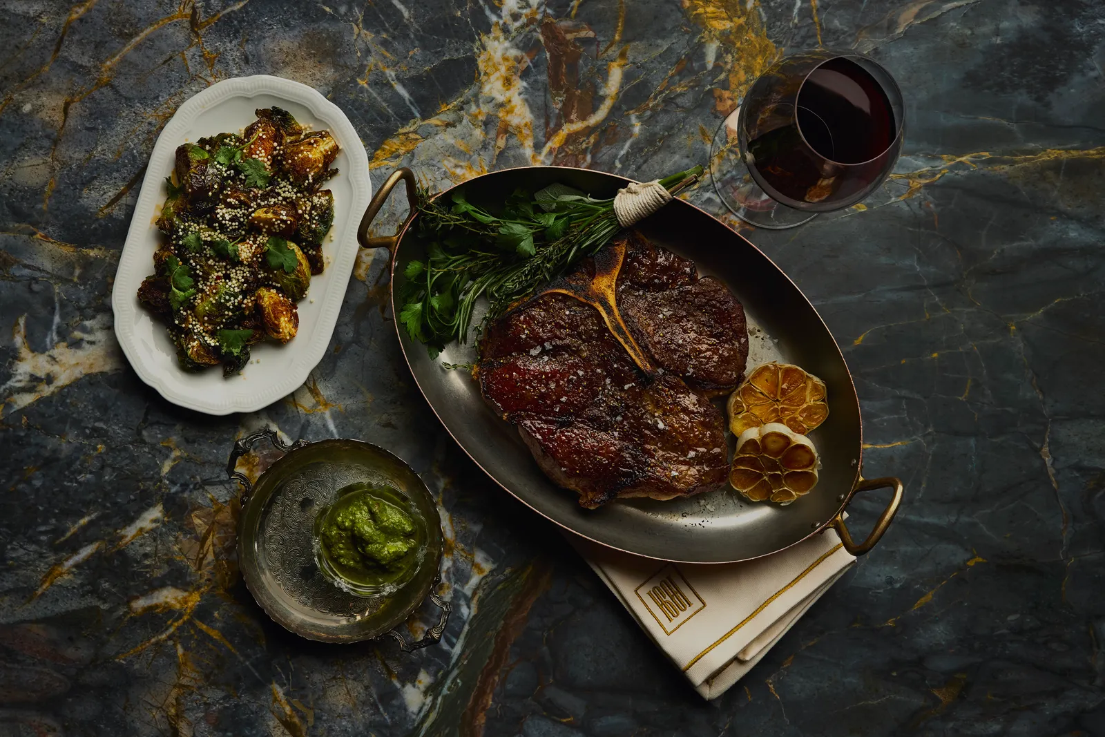 Dry-aged porterhouse, photographed for the house